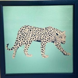Leopard/ cheetah picture with frame wall decor